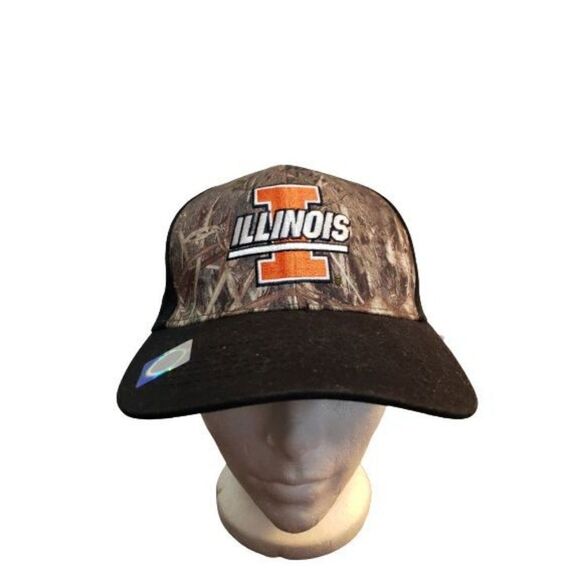 Men's Illinois Camouflage Cap Embroidered Logo Adjustable Hunting Cap NEW - Picture 1 of 7